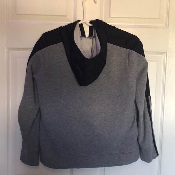 adidas Gray Hoodie With Waterproof Nylon Hood - Picture 2 of 6